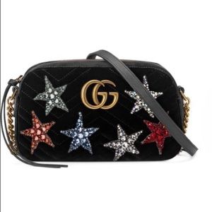 GUCCI GG Marmont 2.0 Crystal Stars Velvet Bag